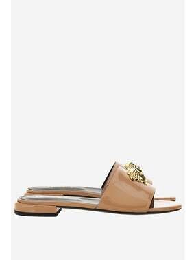 Versace Logo Patent Sandals(PLEASE REQUEST YOUR SIZE BEFORE PURCHASING)